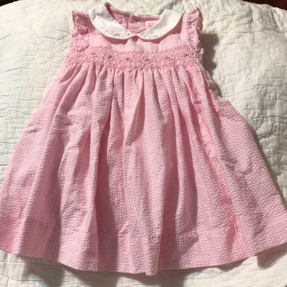 Carter’s pink and white gingham Dress 18M